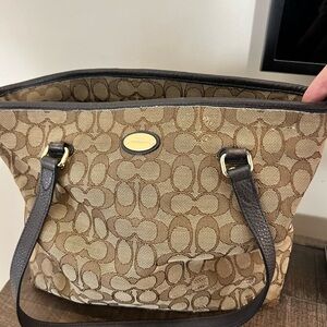 Coach Brown Signature Tote Bag